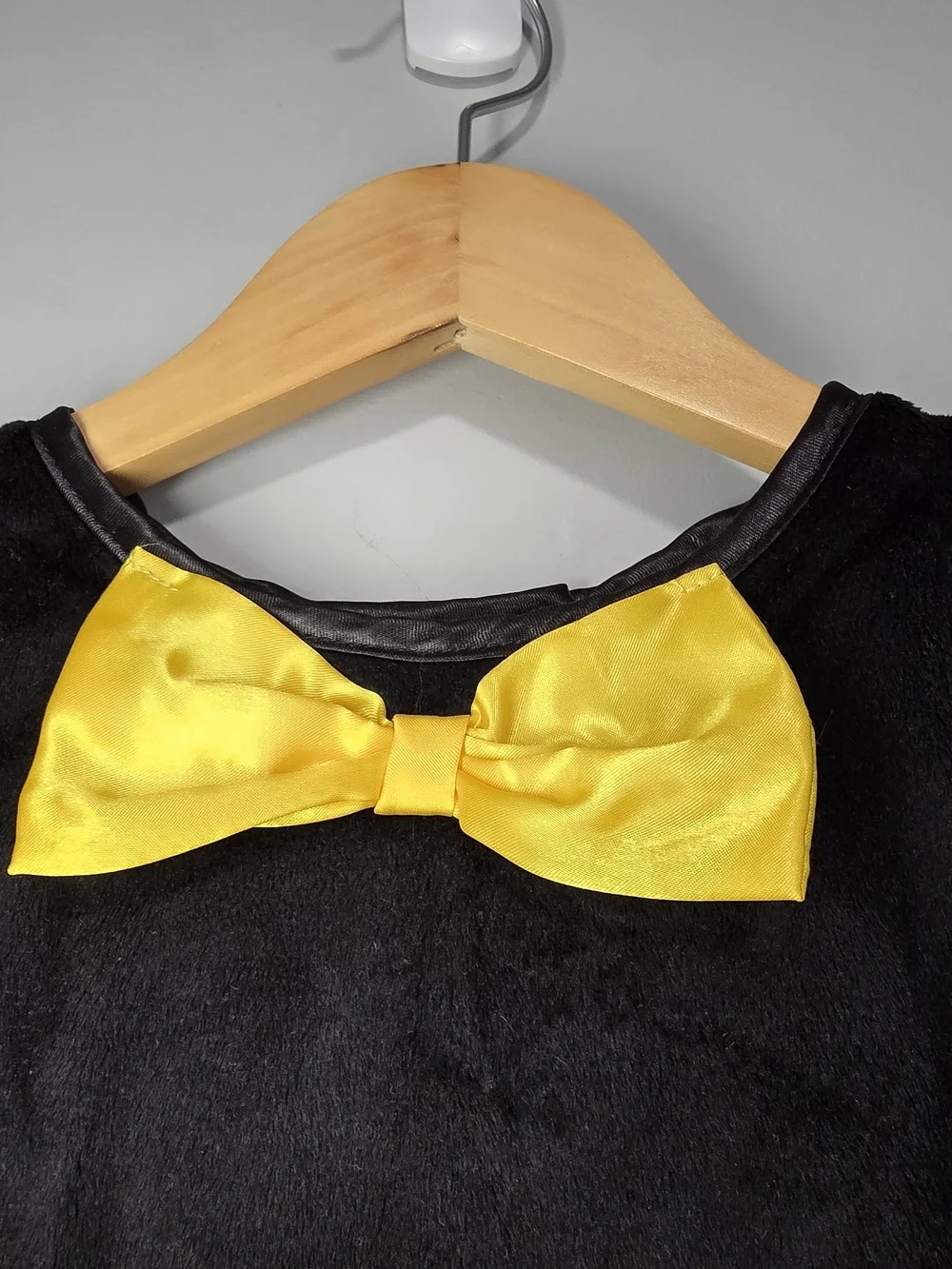 Disney Baby Mickey Costume Black Tunic with Yellow and Green Label Accents.